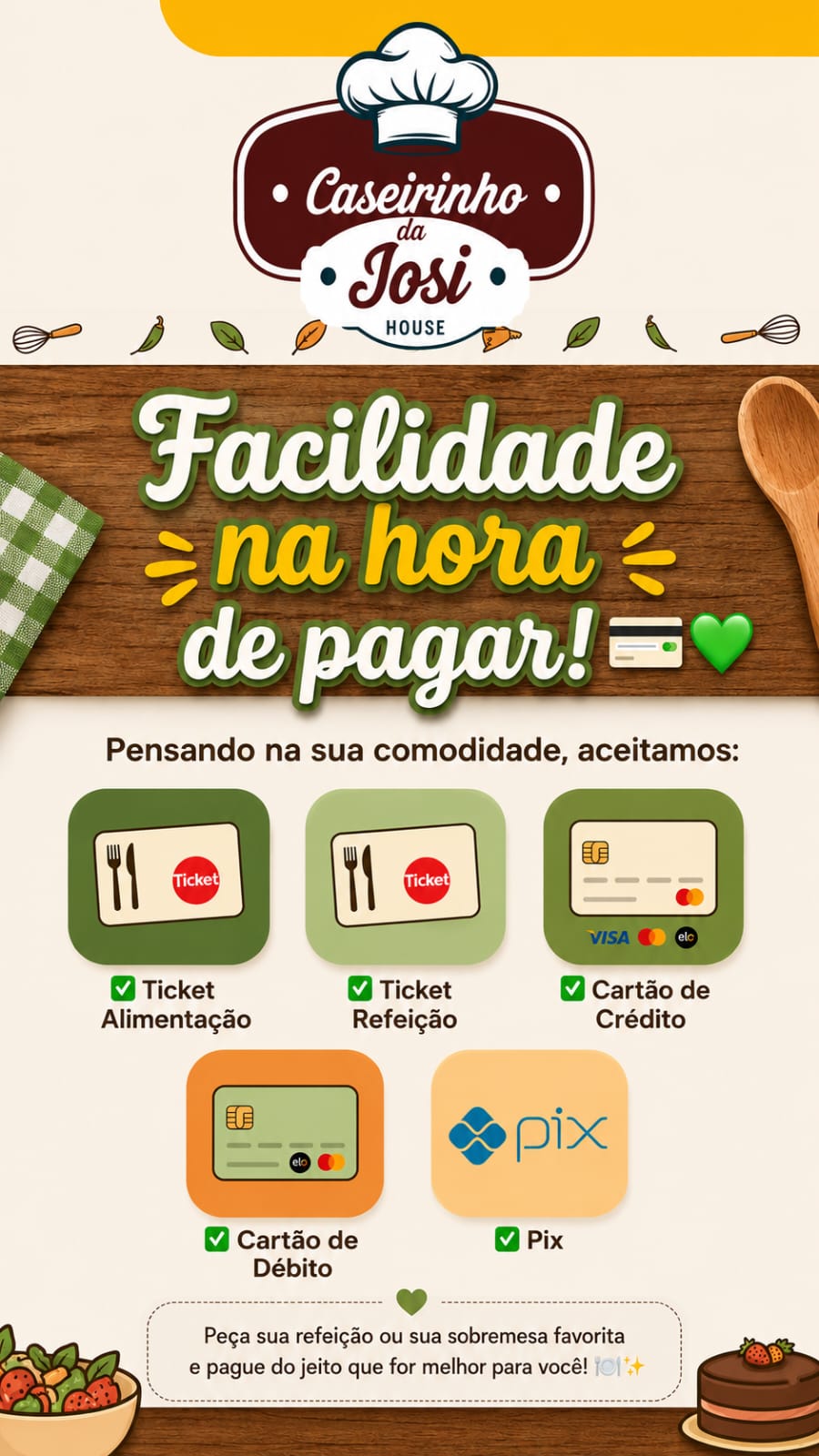 Formas de pagamento